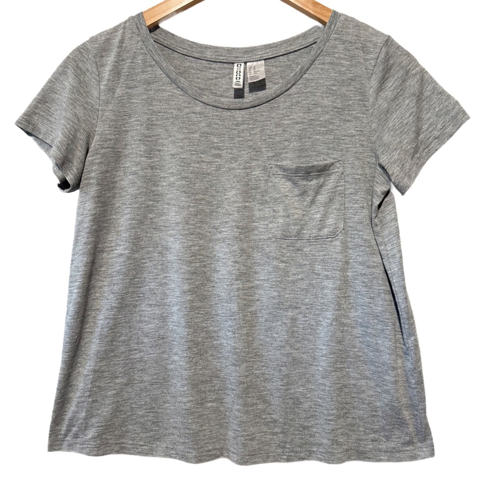 H&M Divided Basic Grey Short Sleeve Pocket T Shirt‎ Top Size XS